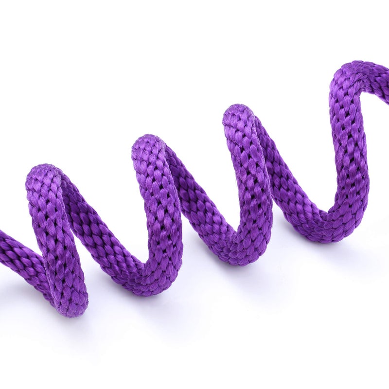 Mile High Life Slip Leads for Dogs | Heavy Duty Dog Training Leash | 4 Feet No Pull Slip Leashes w Leather Tip | Purple Rope Lead for Dogs Outside - Image 4